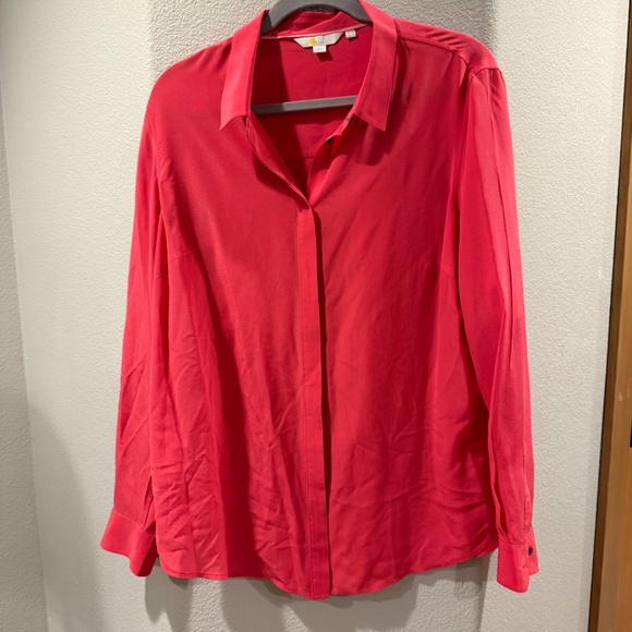 GUC Boden Hot Pink Silk Button Down - Size 14US - Picture 1 of 4